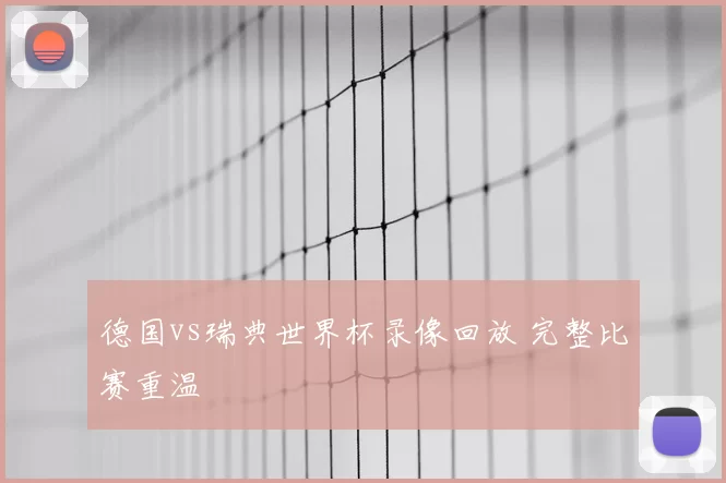 德国vs瑞典世界杯录像回放 完整比赛重温